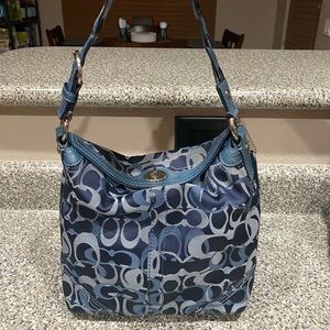 Blue coach shoulder bag